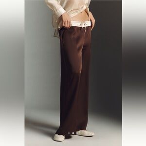 Whiteroom + Cactus Contrast Waist Satin Trouser